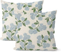 Floral Outdoor Pillow Covers 18x18 Inch Set of 2 Blue Green