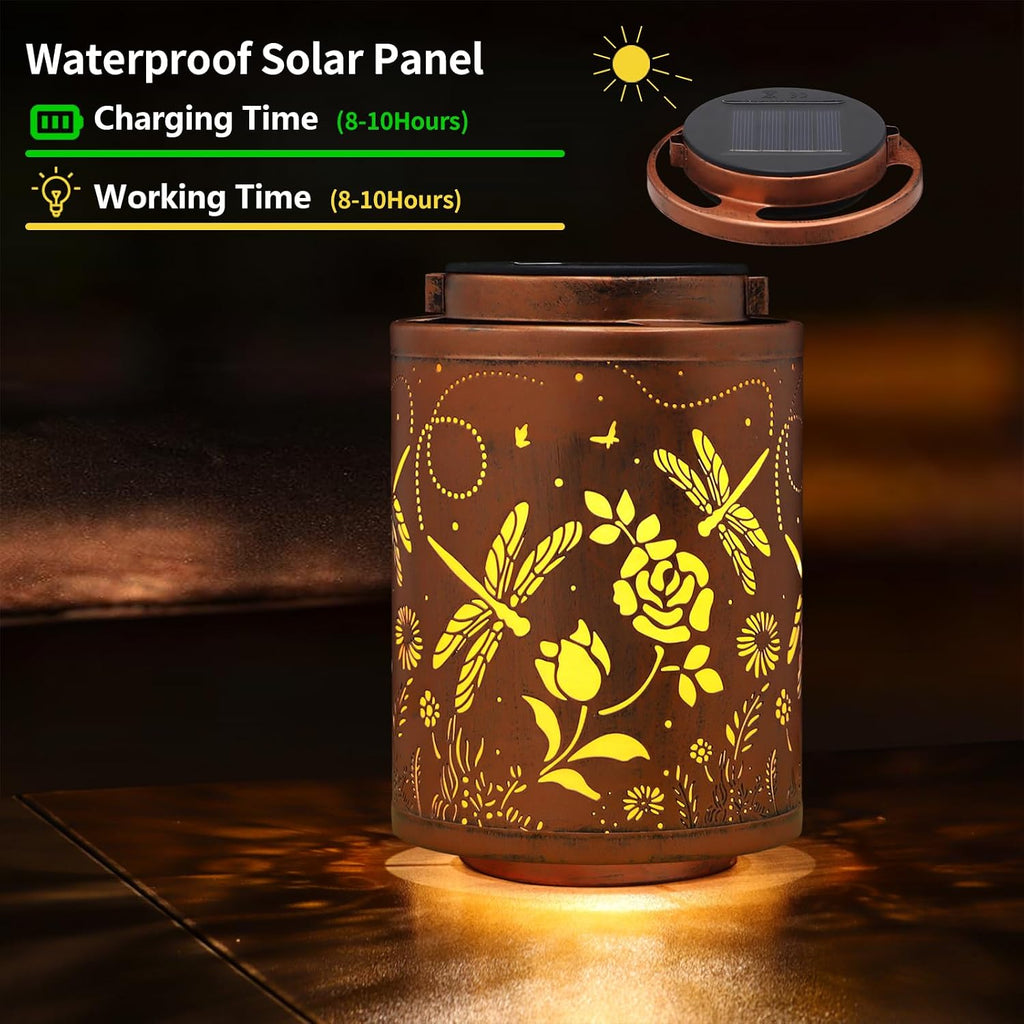 2 Pack Dragonfly Solar Lanterns Garden Decor Birthday Gifts for Women
