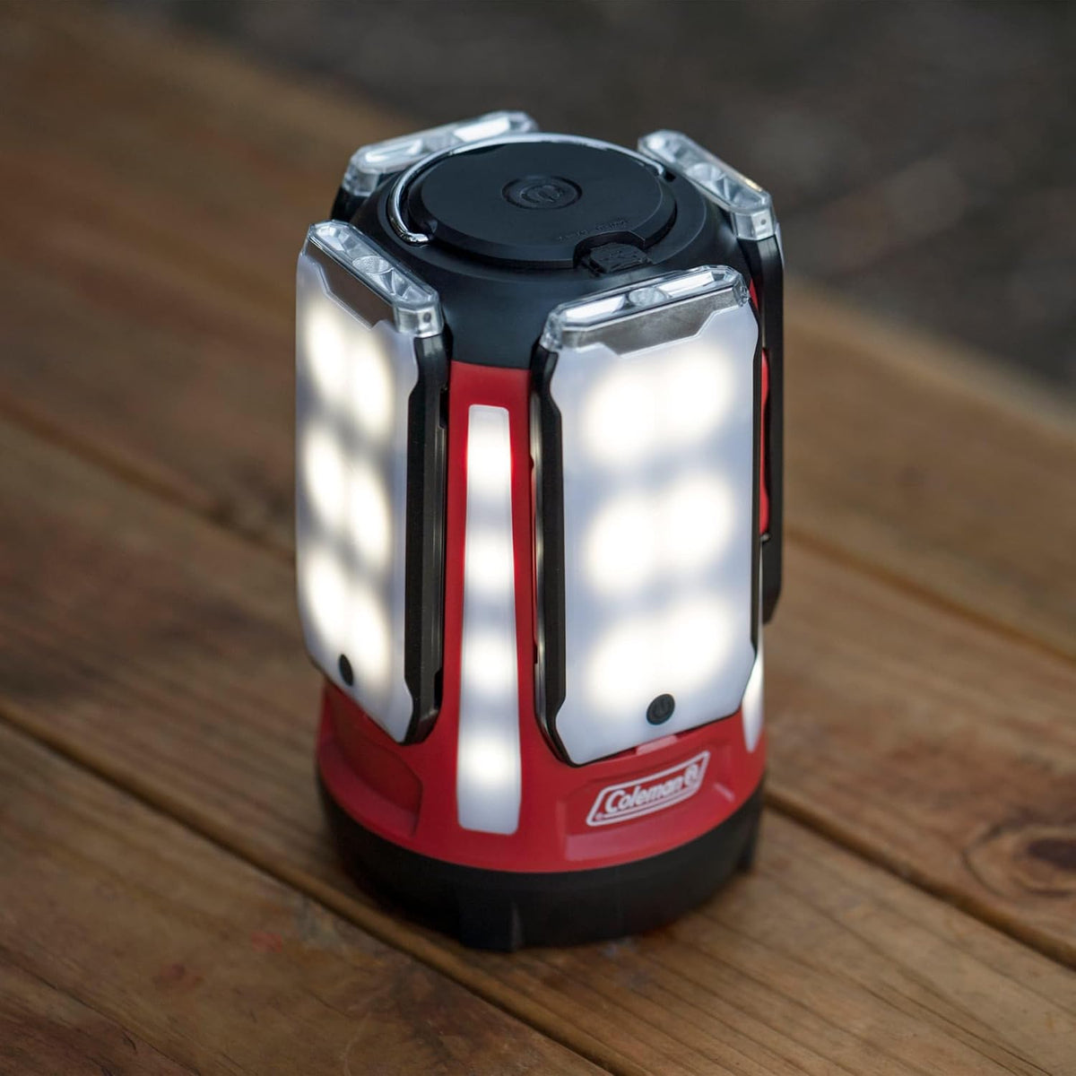 Coleman Multi-Panel LED Lantern: Rechargeable Water-Resistant Magnetic Light Panels Built-In Flashlight USB Charging Port; Excellent for Camping Hunting Emergencies etc