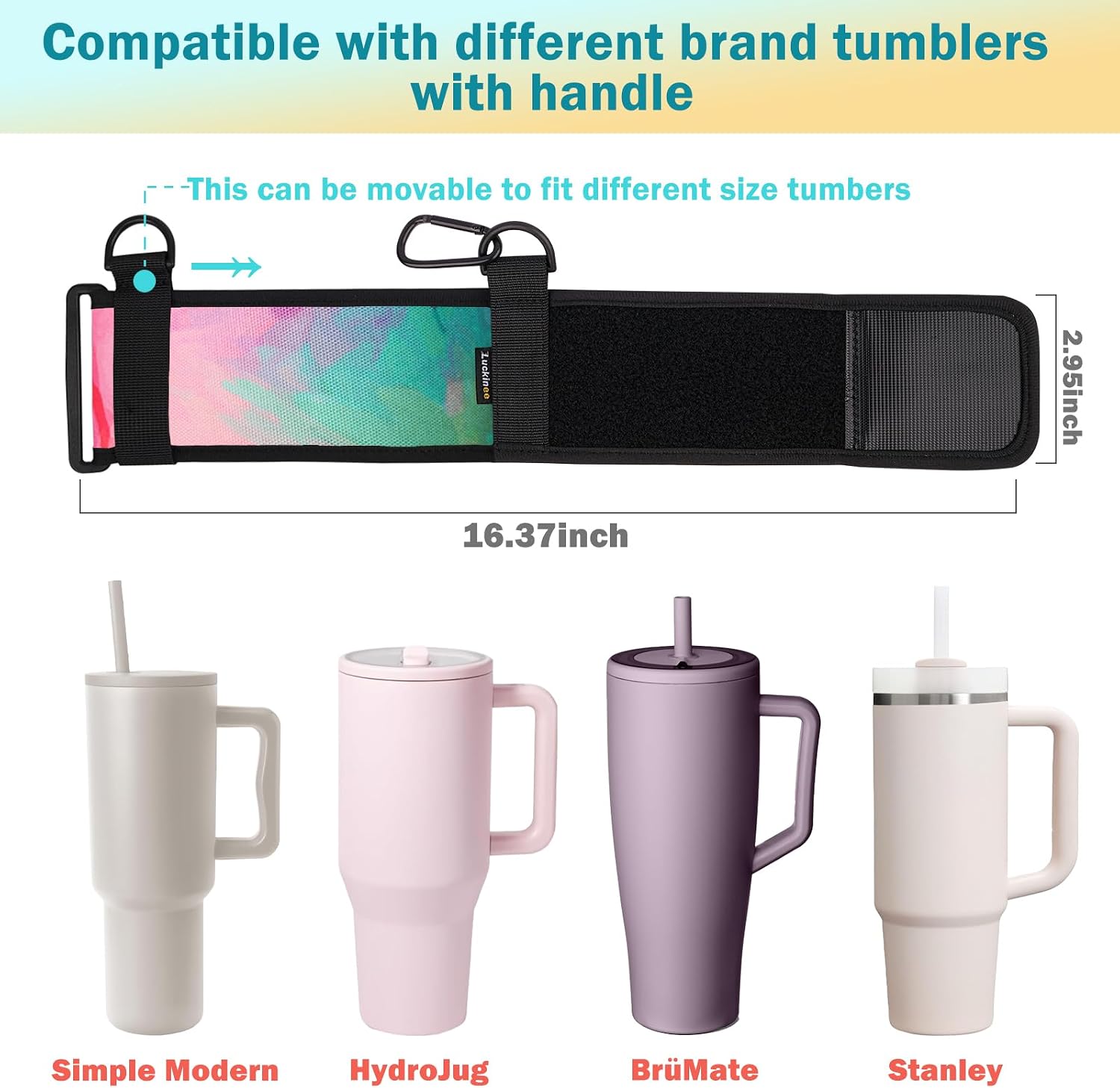 LUCKINEE Tumbler Holder with Strap Water Bottle Holder with Strap Handle