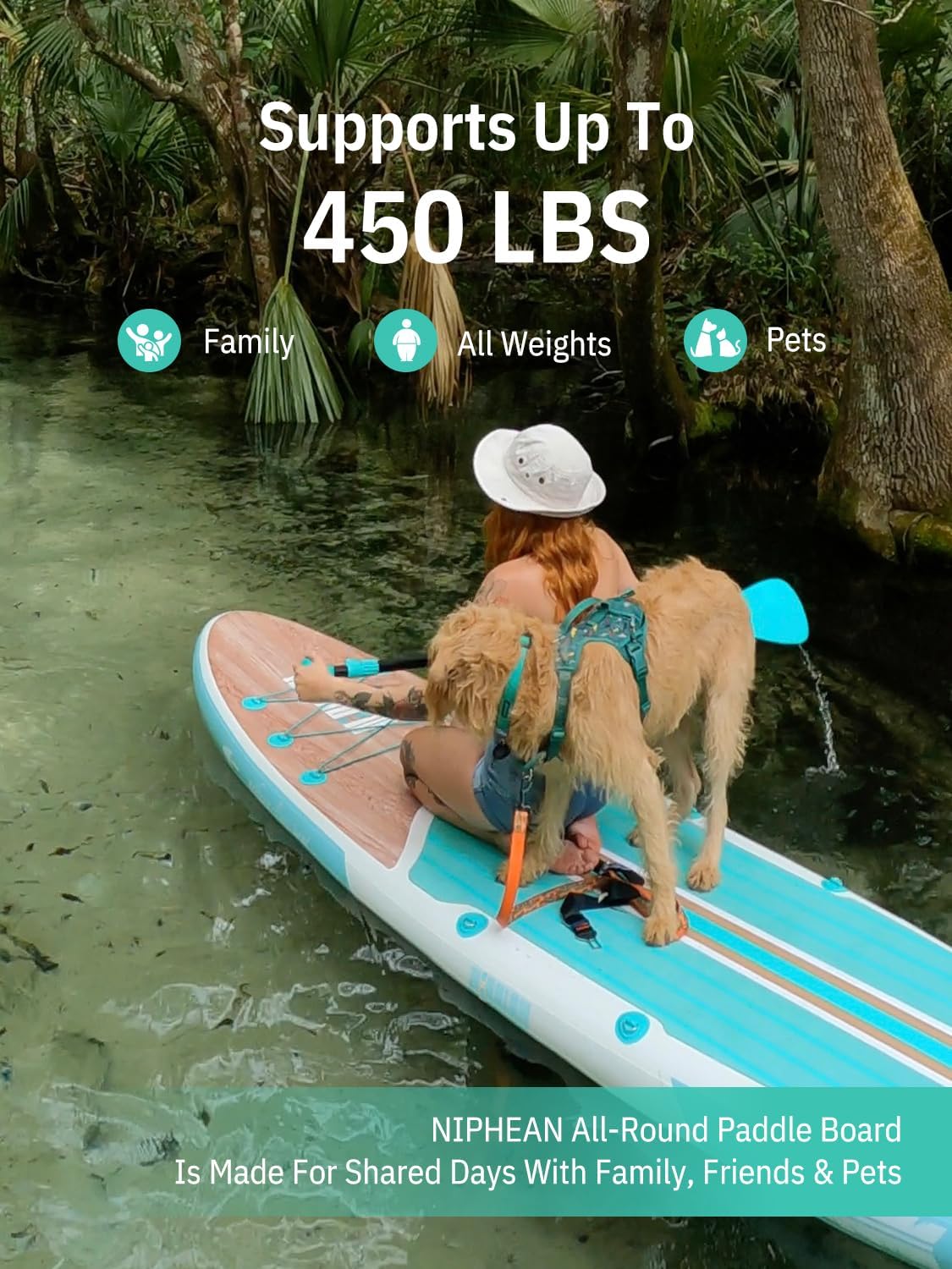 Niphean Inflatable Stand Up Paddle Board with SUP Accessories