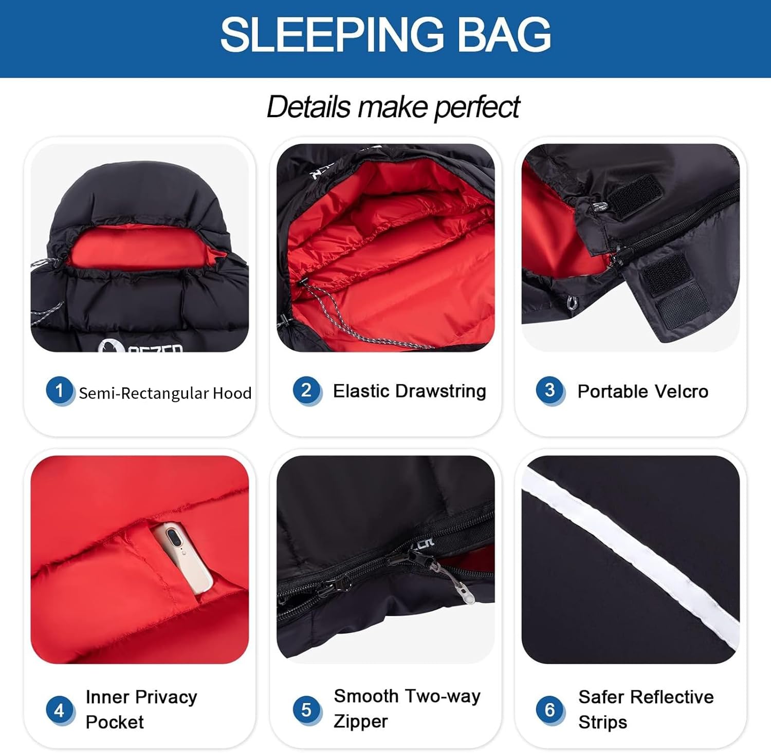 Down Sleeping Bag for Adults, 600 Fill Power Ultralight Backpacking
