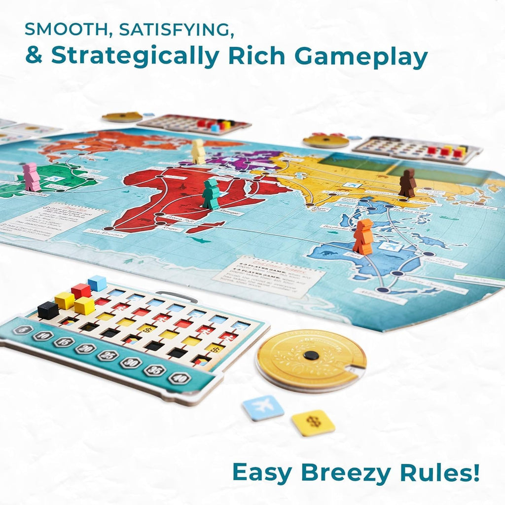 Underdog Games Trekking the World 2nd Edition - Award-Winning Board Games for Kids & Adults Ages 12+ - Easy-to-Learn Strategy Journey for Globetrotters, Perfect for Family Game Night & Educational Fun