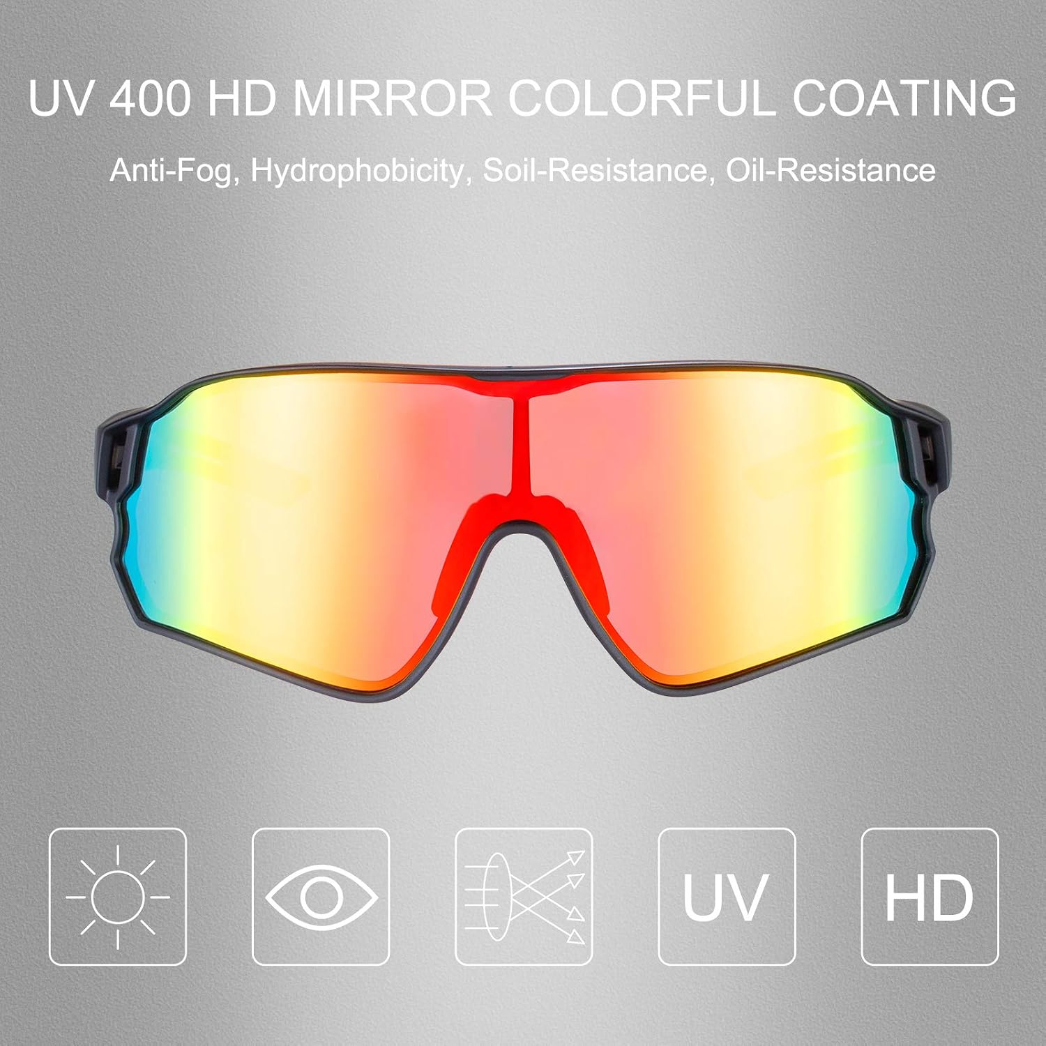 ROCKBROS Polarized Sports Sunglasses Anti-Glare HD Cycling Sun Glasses