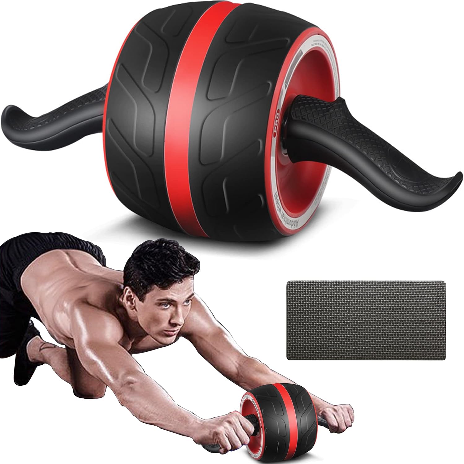 AB Wheel Roller with Resistance Spring, Automatic Rebound Core Trainer
