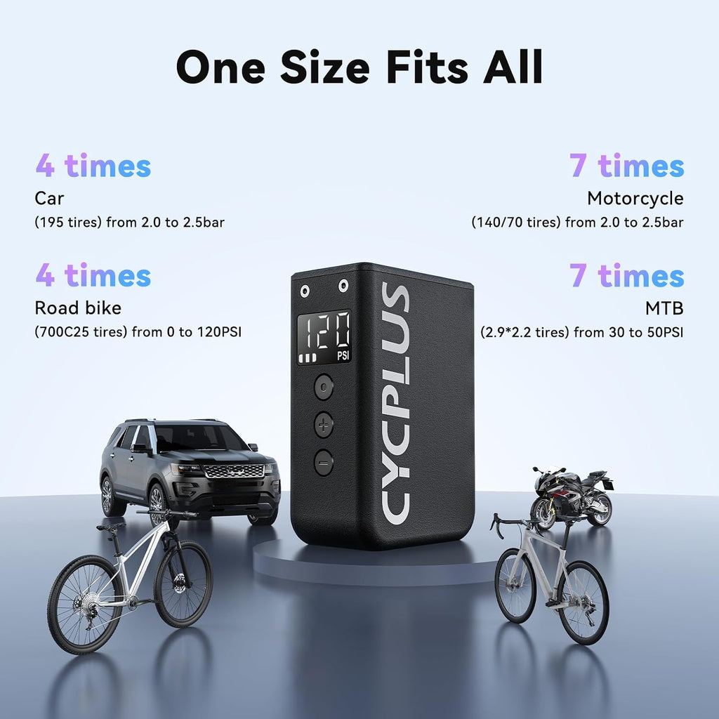 CYCPLUS Tiny Tire Inflator E-Pump AS2 Pro Max, 205g, Aluminum Alloy Shell