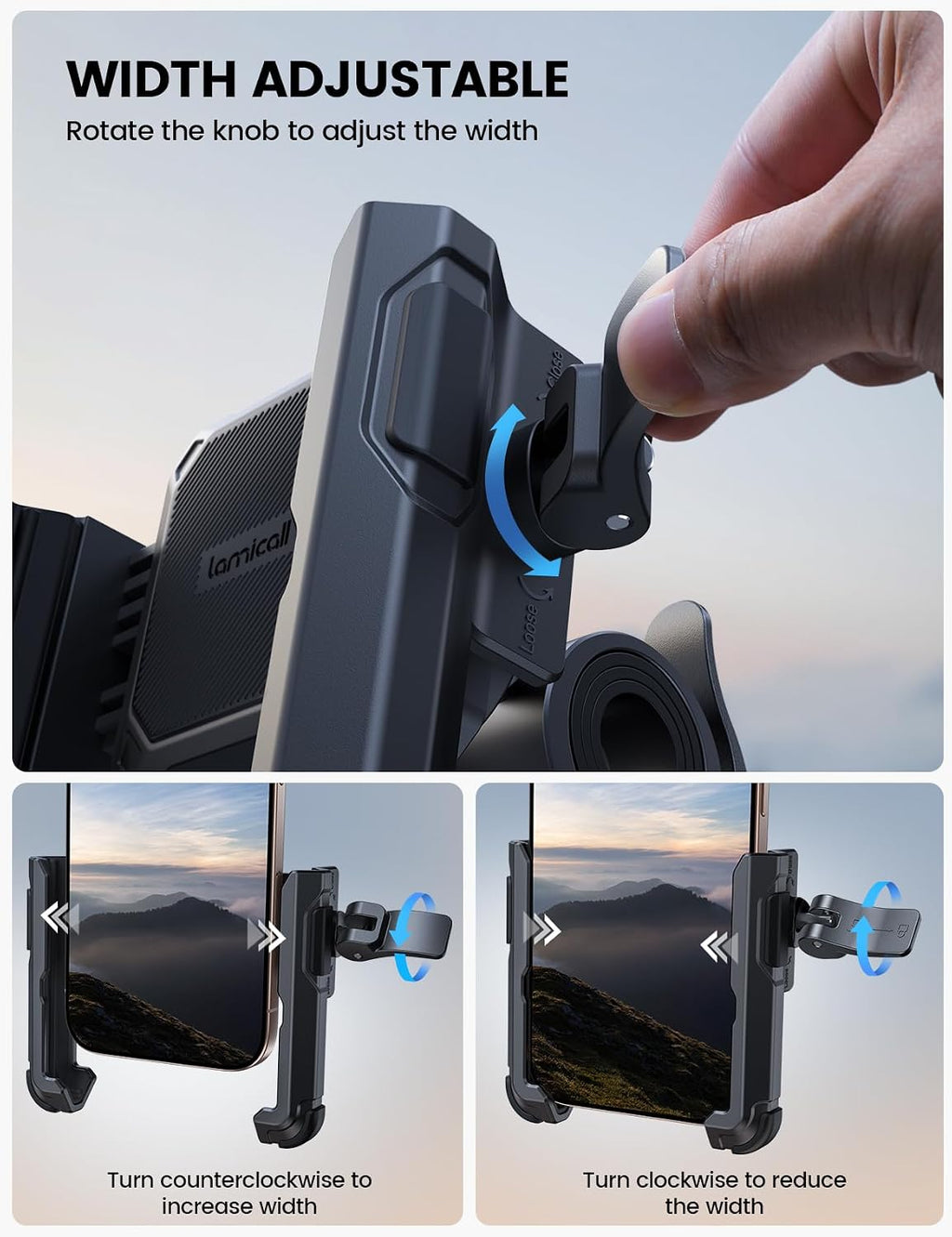 Lamicall Motorcycle Bike Phone Mount, 1s Lock Bike Phone Holder