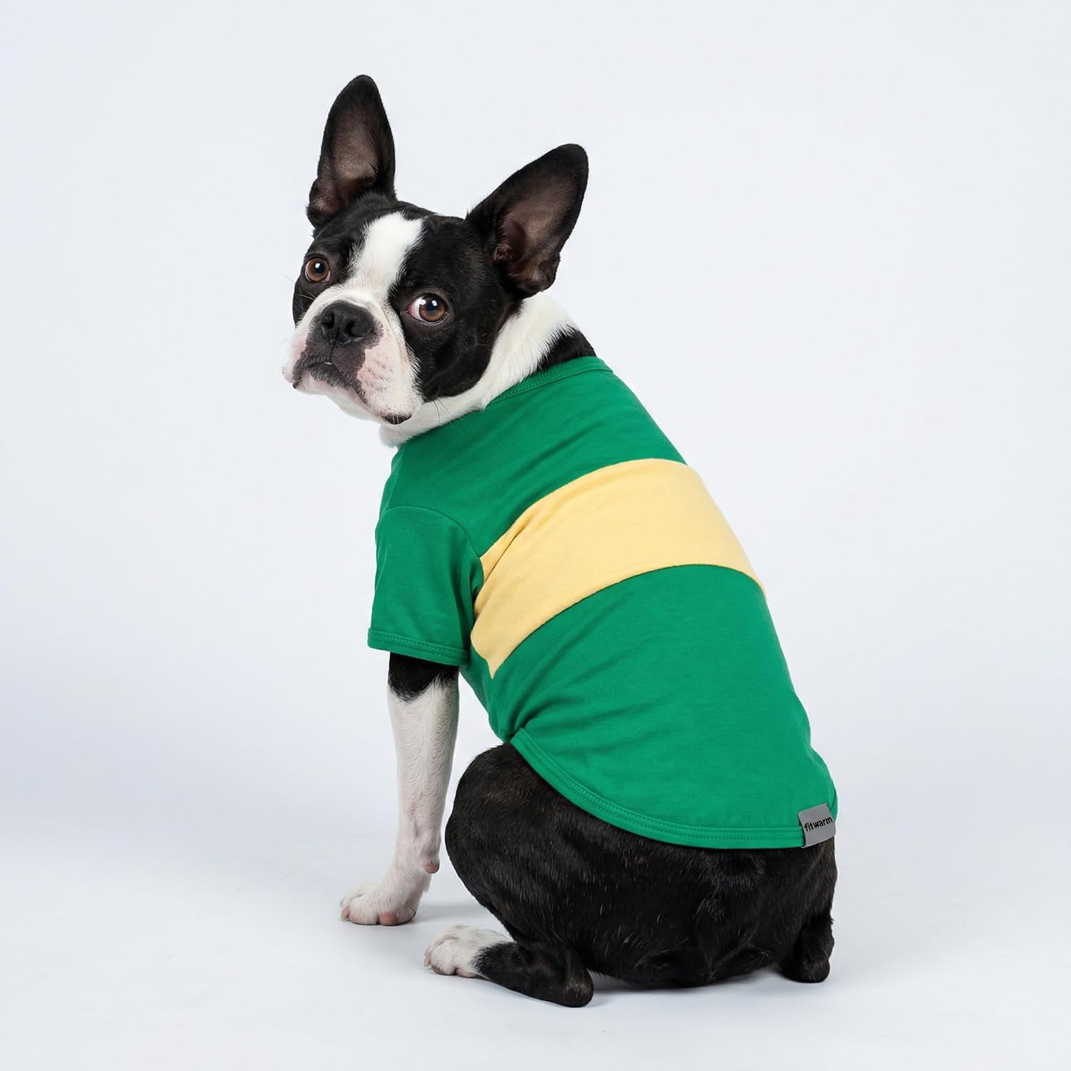 Fitwarm 3 Pack Color Block Striped Dog Shirt, Summer Dog Clothes for Small Dogs, Breathable Lightweight Dog Tshirt, Pet Outfit, Navy Blue, Sea Green, Brown, Small