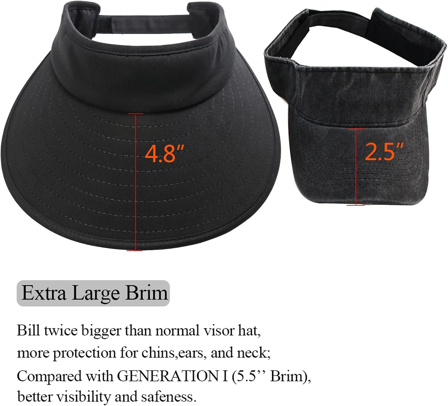 Sun Visor Hats Women Large Brim Summer UV Protection Beach Cap