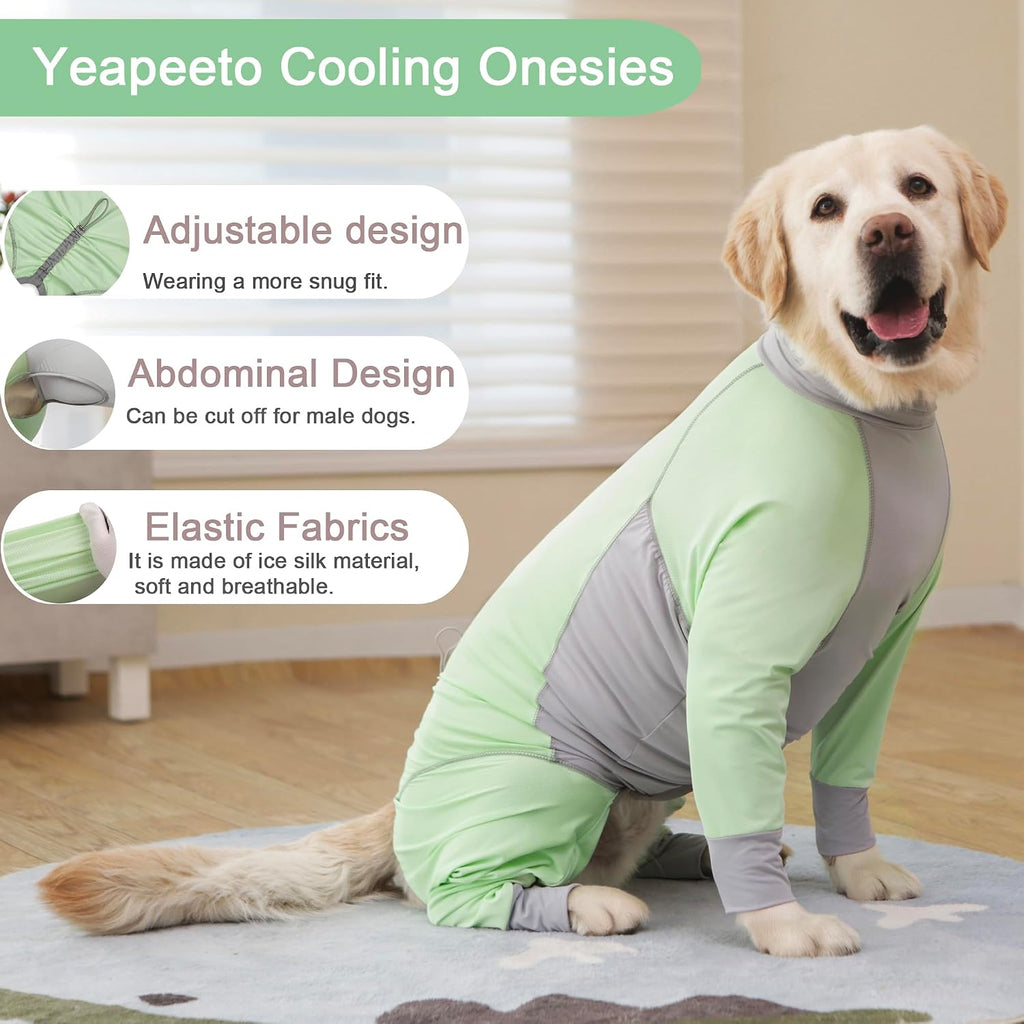 Dog Sun Protection Cooling Suit UPF 50+, Quick-Dry Breathable Jumpsuit for Large & Medium Dogs, Outdoor Dirt-Resistant Shedding Control Pet Apparel (Chartreuse, 7X-Large)