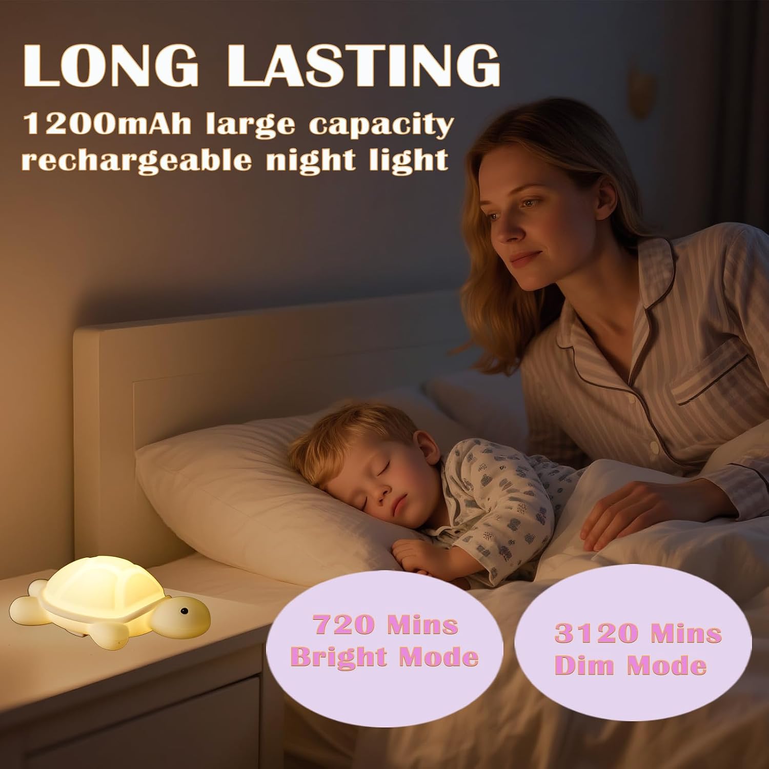 Turtle Night Light, Sea Turtle Gifts, Cute Soft Silicone Squishy LED Lamp with 7 RGB Colors , Dimmable, Timer, Touch Control, Kids' Bedroom Decor, Gift for Children, Breastfeeding Nursery Birthdays
