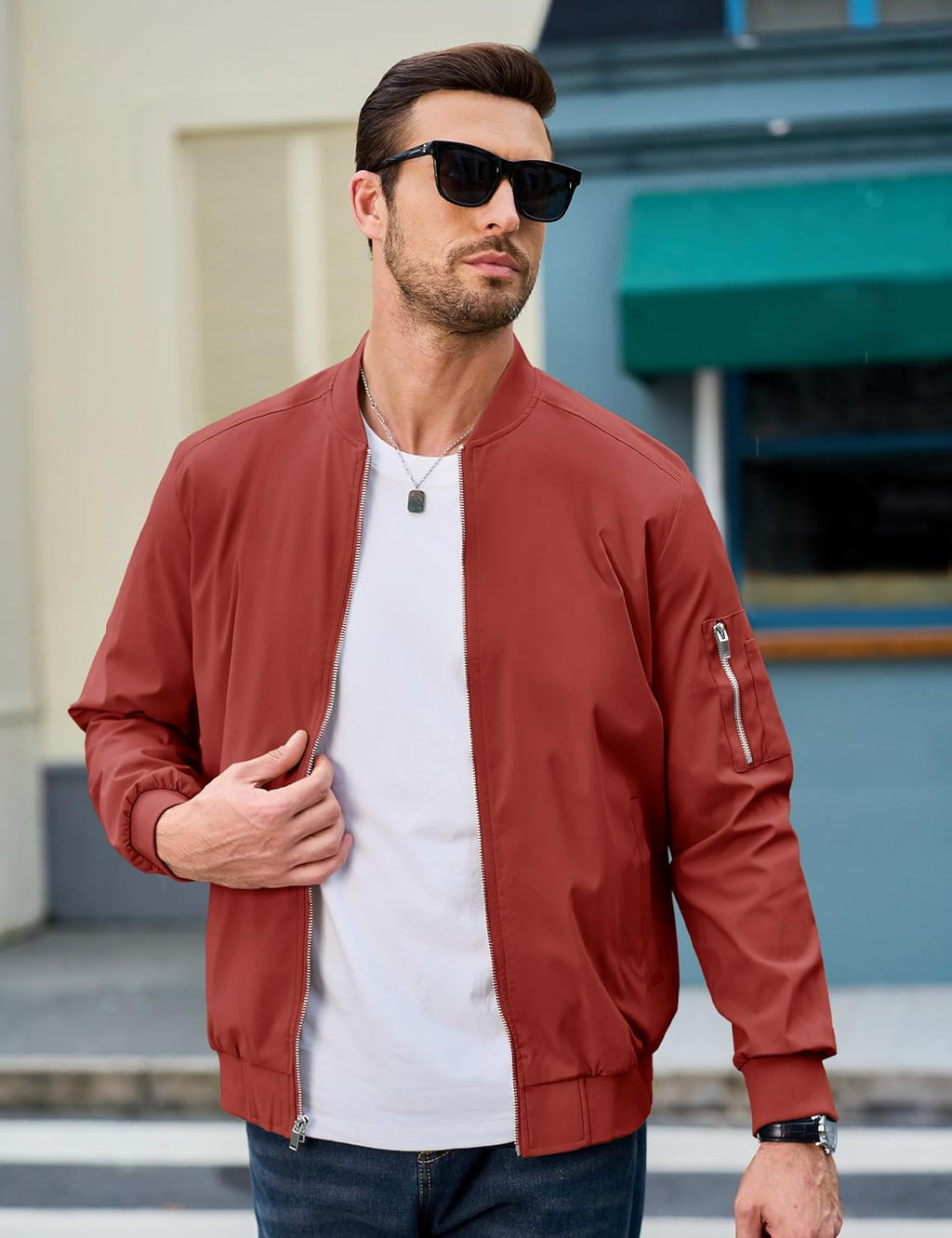 MAGCOMSEN Men's Bomber Jacket Lightweight Windbreaker Spring Fall Jacket