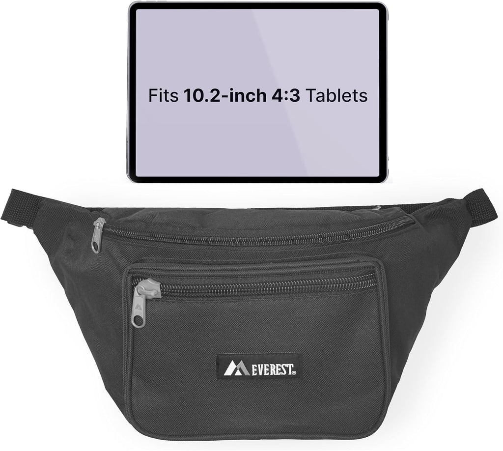 Everest Signature Waist Pack - Large, Black, One Size,044XLD-BK