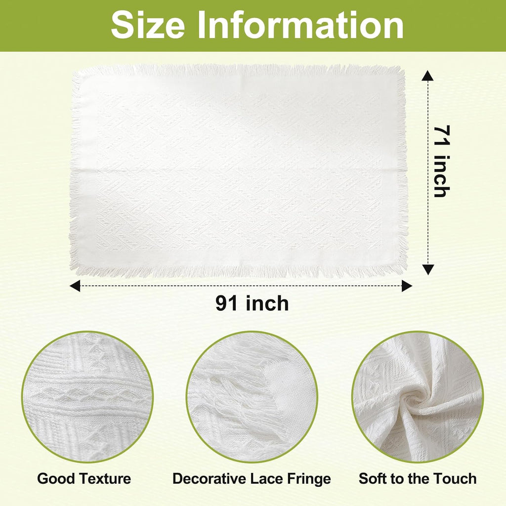2 Pack Extra Large 91 x 71 Inch White Outdoor Picnic Blanket