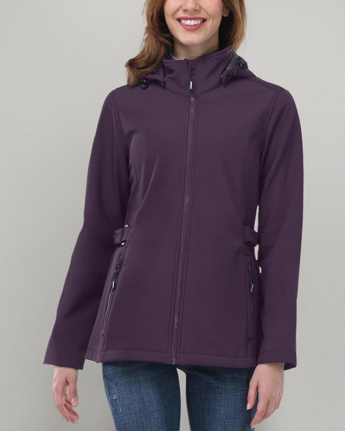 Outdoor Ventures Women's Fleece Lined Rain Jacket Waterproof Softshell Coat