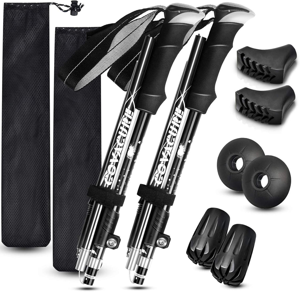 Covacure Hiking Poles Collapsible Lightweight-Aluminum 7075 Trekking Poles