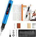 Cordless Engraving Pen with LCD Display & Anti-Slip Grip,31 Bits & 5 Speeds, Electric Engraving Tool Kit for All Materials,Gifts for Artists, DIYers, Beginner, Blue