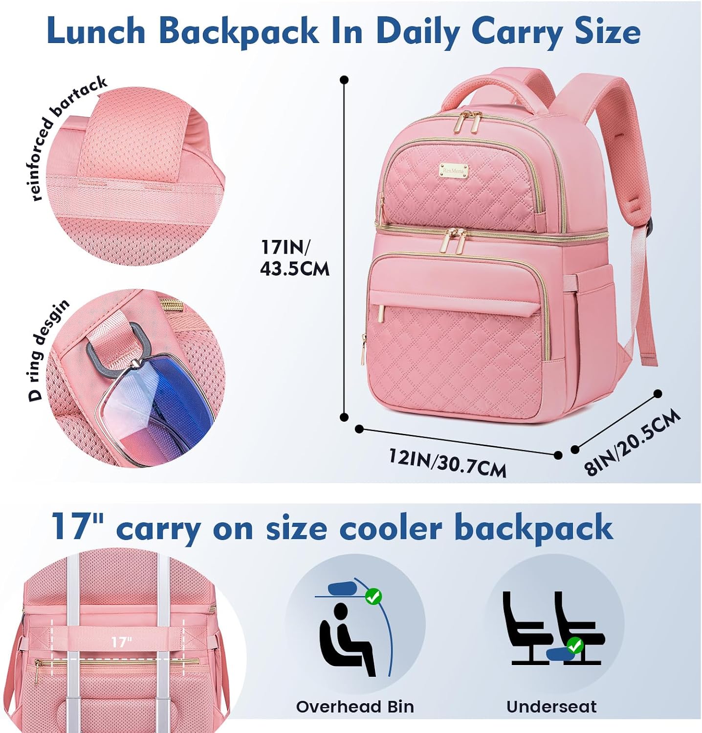 Backpack Cooler Lunch Box Backpack Double Decker Soft Cooler Bag