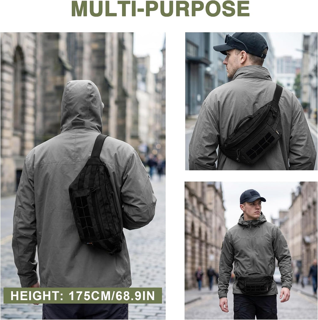 Mardingtop Tactical Fanny Pack for Men Military Crossbody Waist Belt Hip Bag for Outdoor Travel,Hiking,Running,Walking,Fishing,EDC