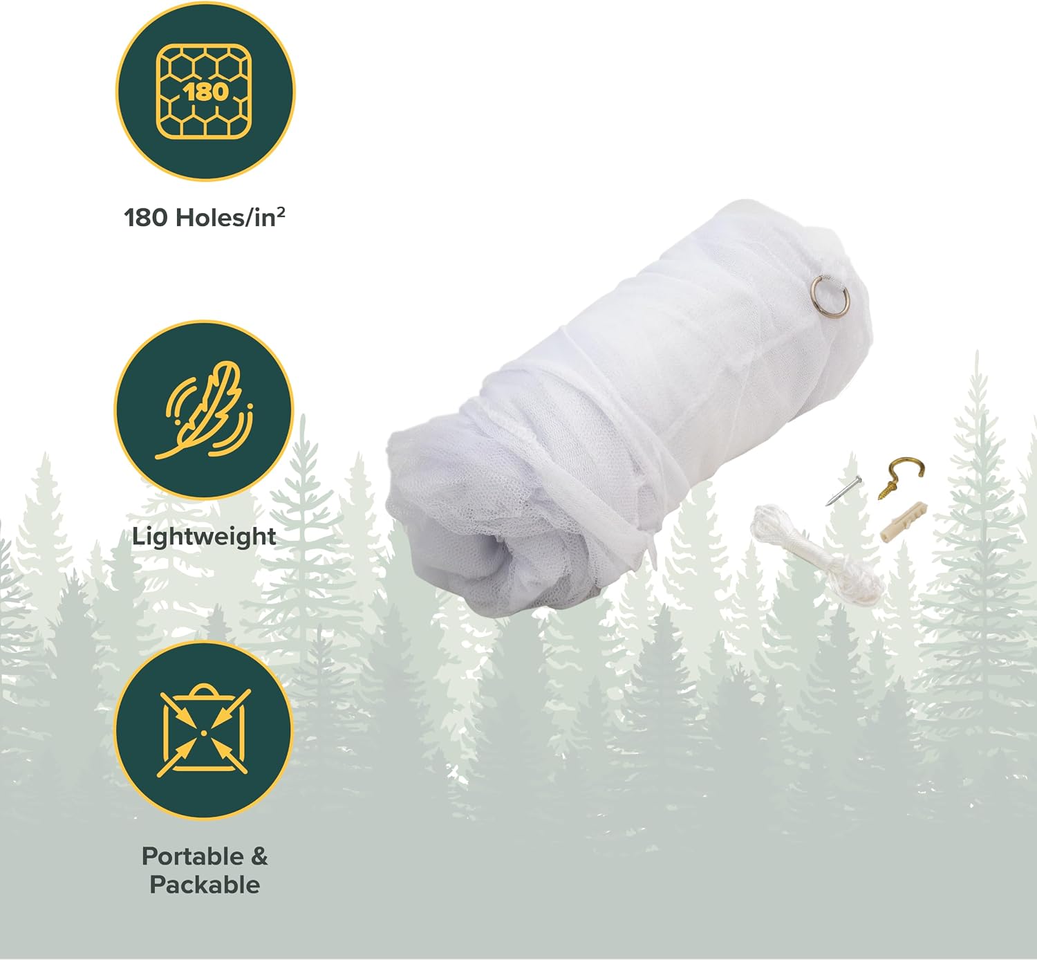 Coghlan's Hiker's Rectangular Mosquito Net – Lightweight Mesh Shelter for Camping, Backpacking, and Outdoor Insect Protection – Includes Corner Rings and Carry Bag – 79”H x 83”L x 57”W