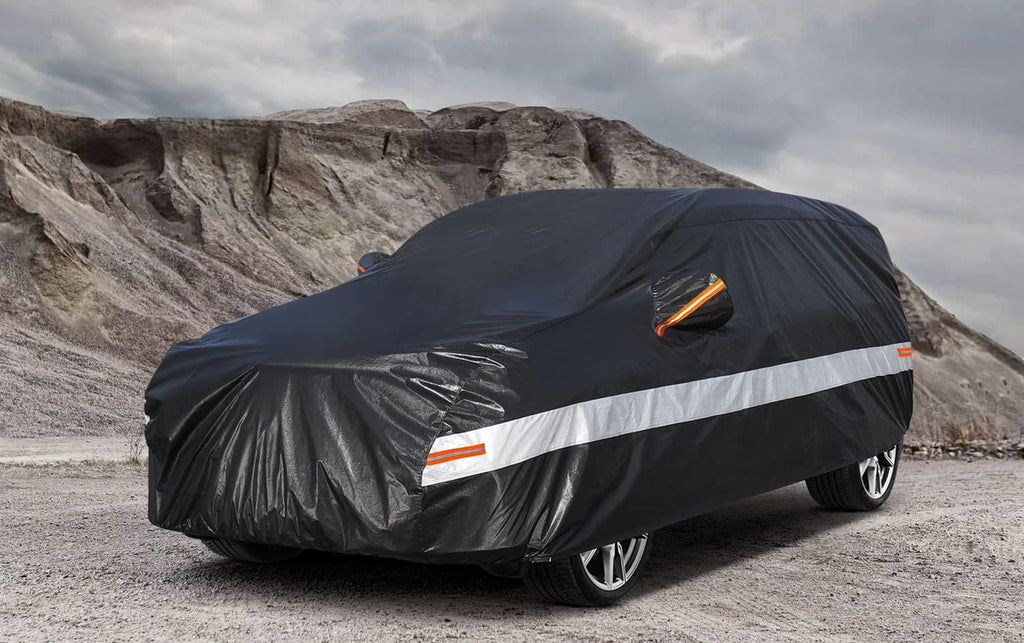 10 Layers Car Cover Waterproof All Weather for SUV,100% Waterproof Outdoor Car Covers Rain Snow UV Dust Protection. Custom Fit for BMW X3, Audi Q5, Nissan Rogue, Chevy Equinox,etc