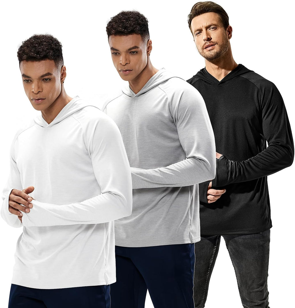 MIER Men's UPF 50+ Sun Hoodie Quick Dry Long Sleeve Shirts, Lightweight