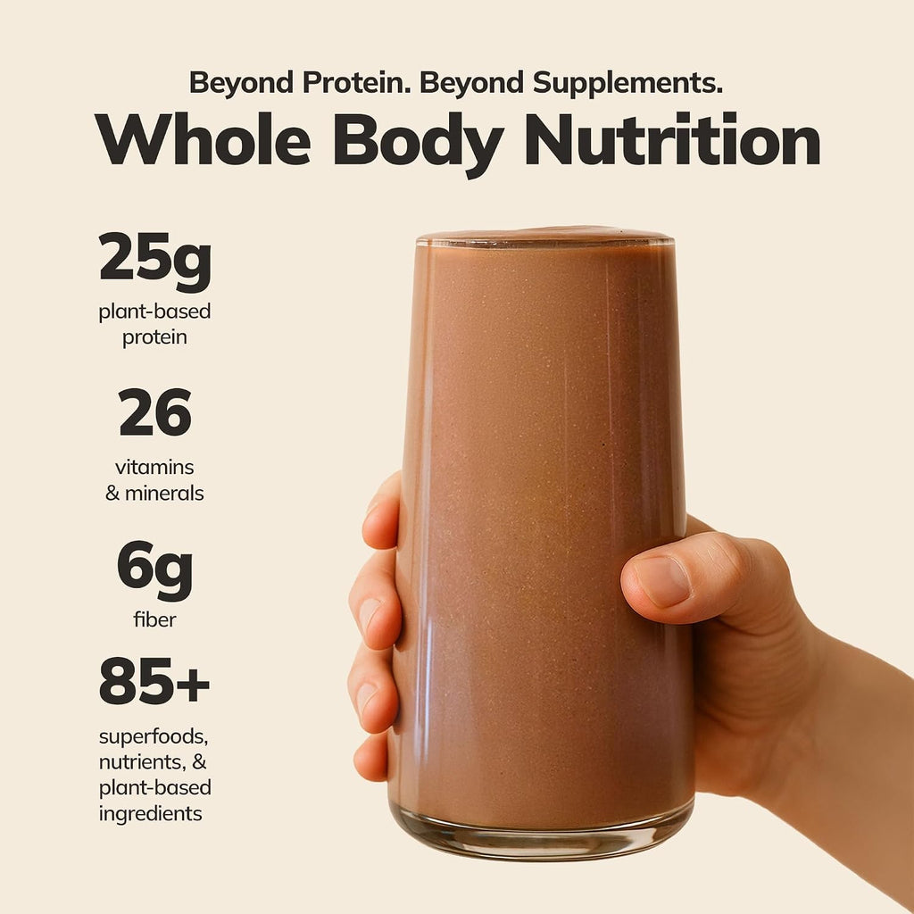 Ka'Chava Whole Body Meal Shake - Vegan Protein with 85+ Superfoods - Plant-Based Meal Replacement with Probiotics & Digestive Enzymes - Chocolate 5 Sachets