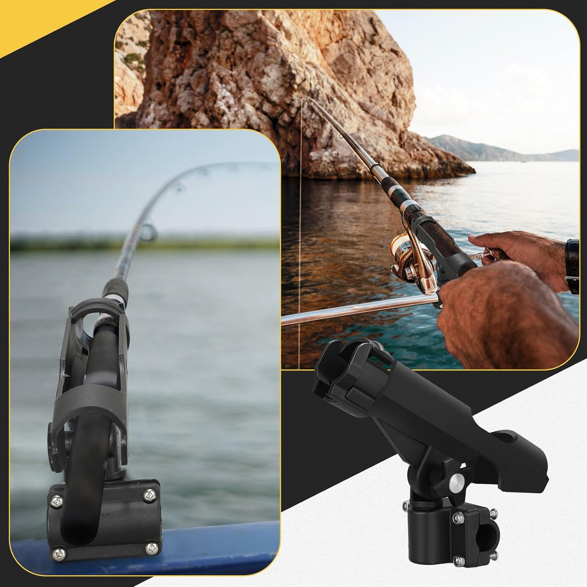 Threlaco Fishing Rod Holders for Boat Adjustable 360 Swivel