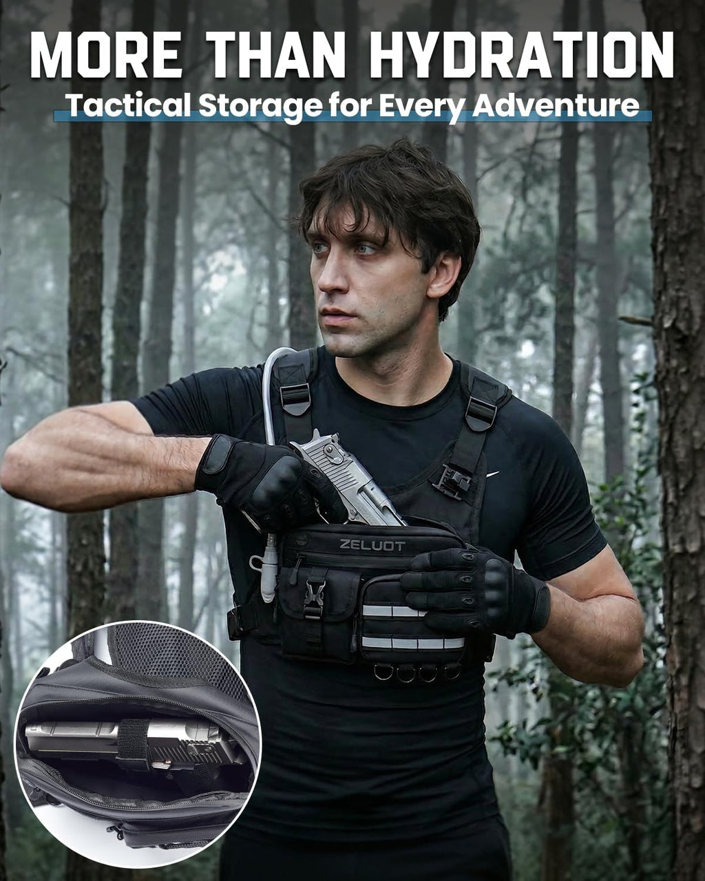 Zelvot Running Vest with 2L Water Bladder, 12L Water Backpack for Men Women