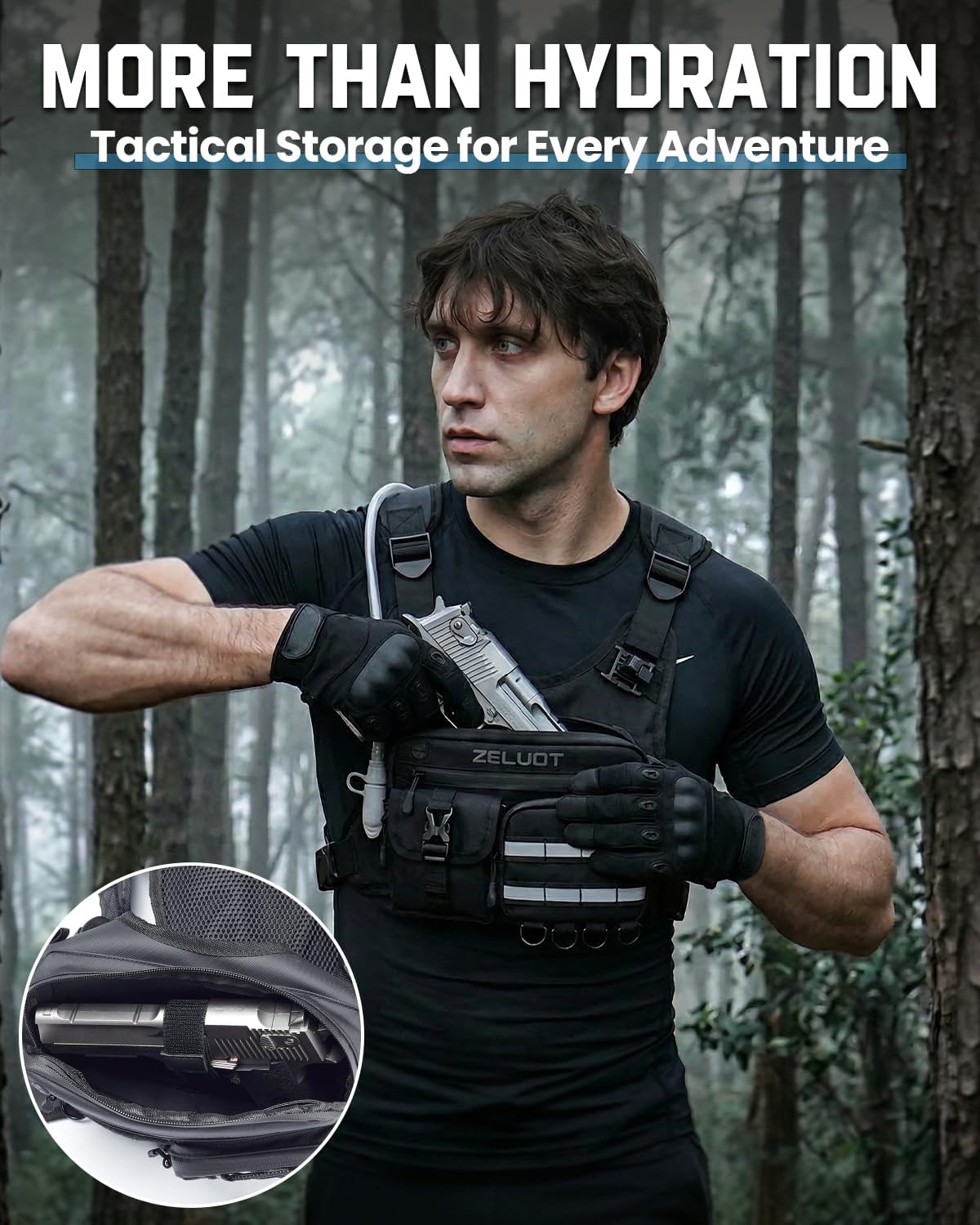 Zelvot Running Vest with 2L Water Bladder, 12L Water Backpack for Men Women