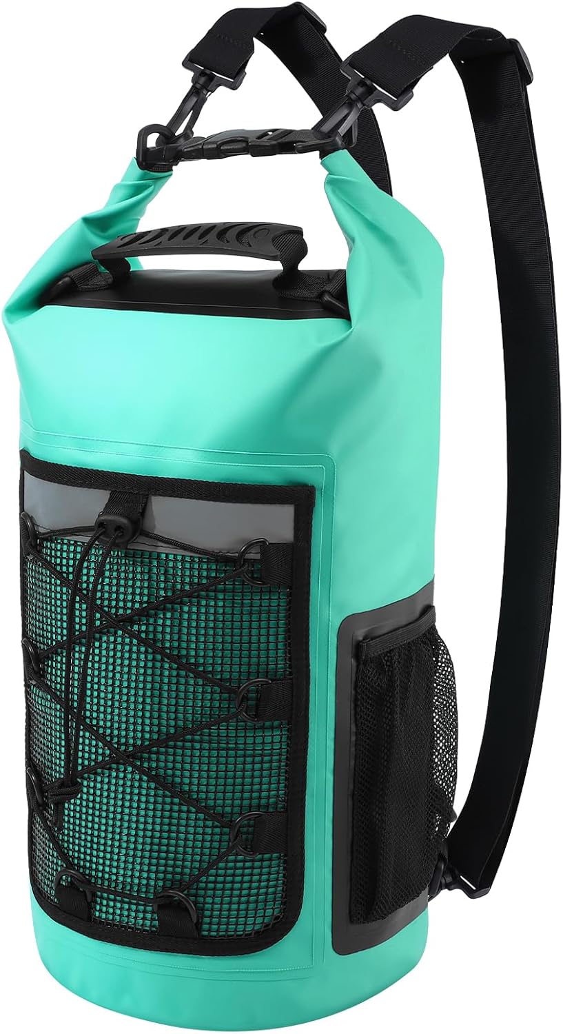 Dry Bag, 25L Roll Top Waterproof Backpack for Kayaking, Boating, Lake Blue