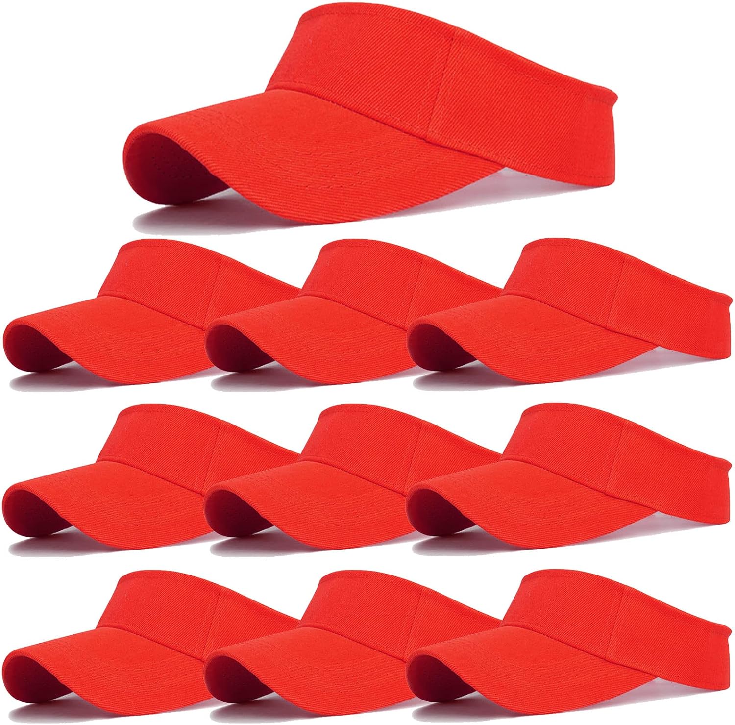 10 Pack Men Women Sun Visor Adjustable UV Protection Blank Sun Visor Hats Caps for Beach Pool Golf Tennis Sports