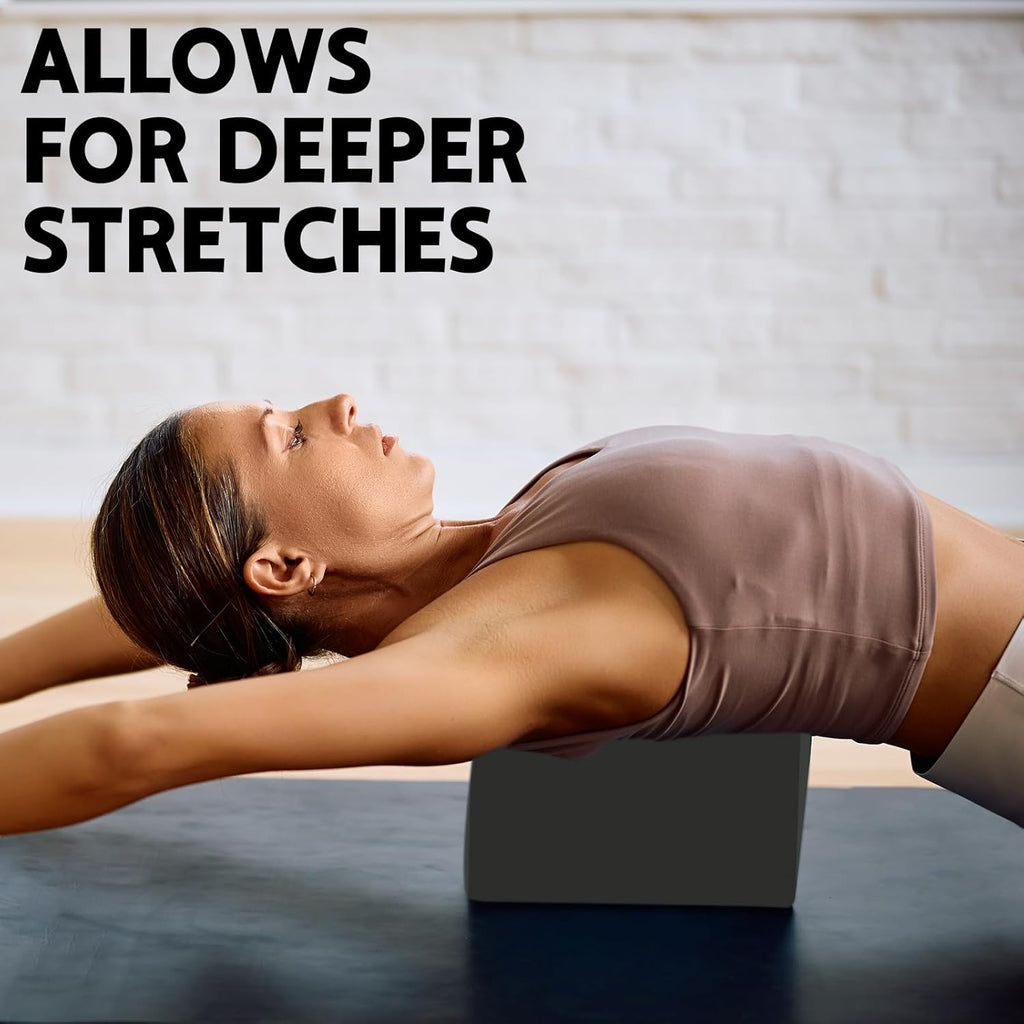 Yoga Block - Supportive Latex-Free Eva Foam - Soft Non-Slip Surface with Beveled Edges for Yoga, Pilates, Meditation - Yoga Accessories for Stability, Balance, Deepen Stretches