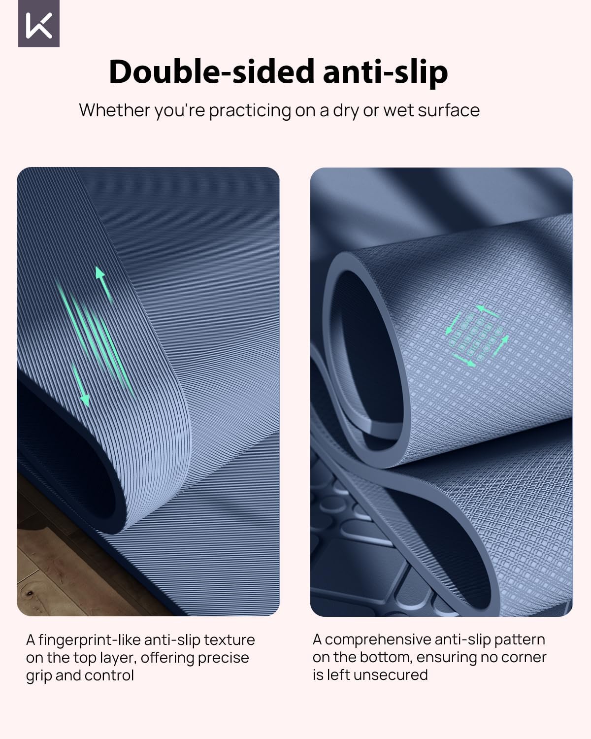 KEEP Extra Wide Yoga Mat, 7mm Thick 72" x 32" Exercise Mat