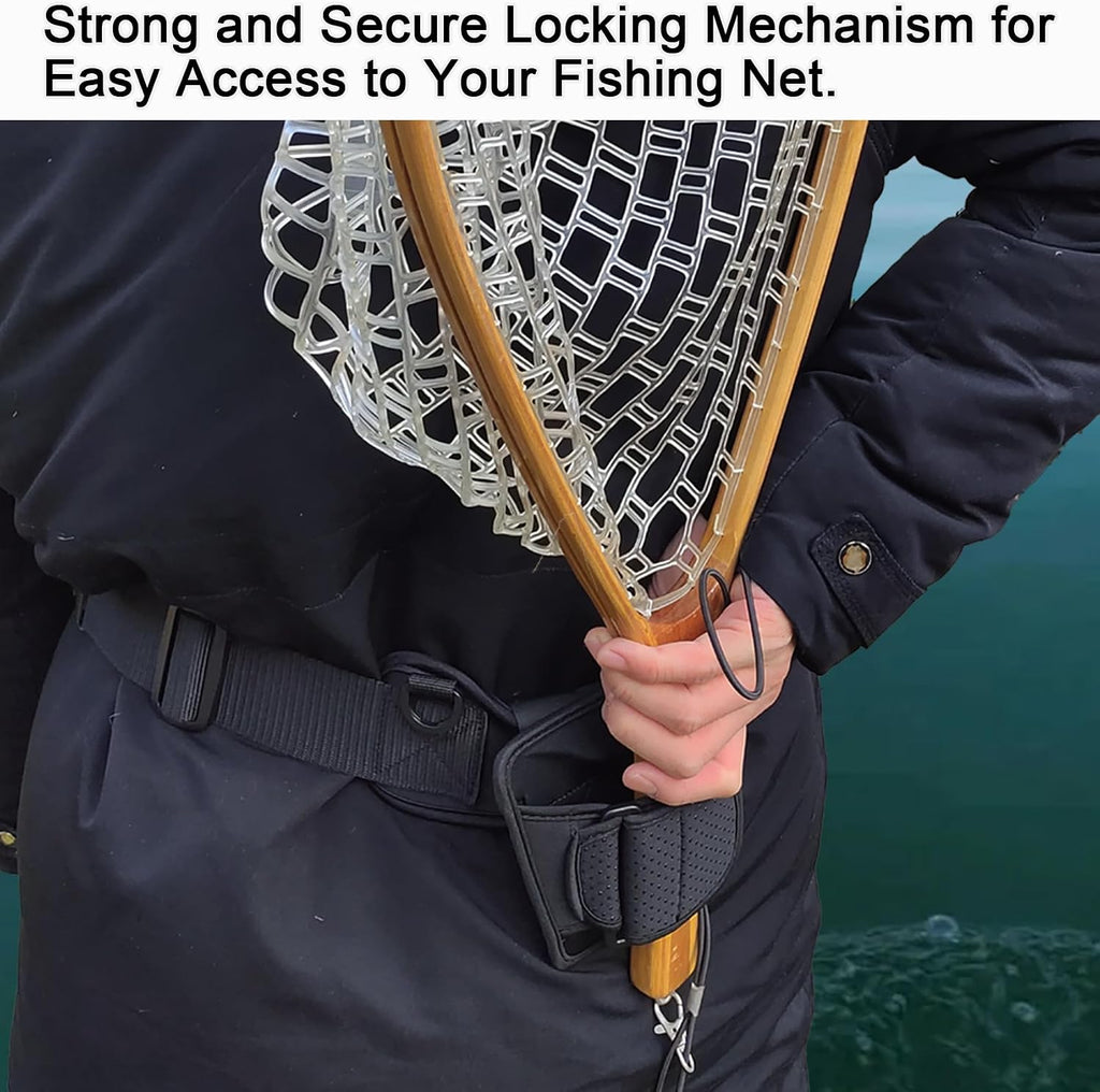 Aventik Fly Fishing Landing Net for Trout Soft Rubber Ghost Mesh Catch and Release Wooden Frame Lightweight and Tangle-Free