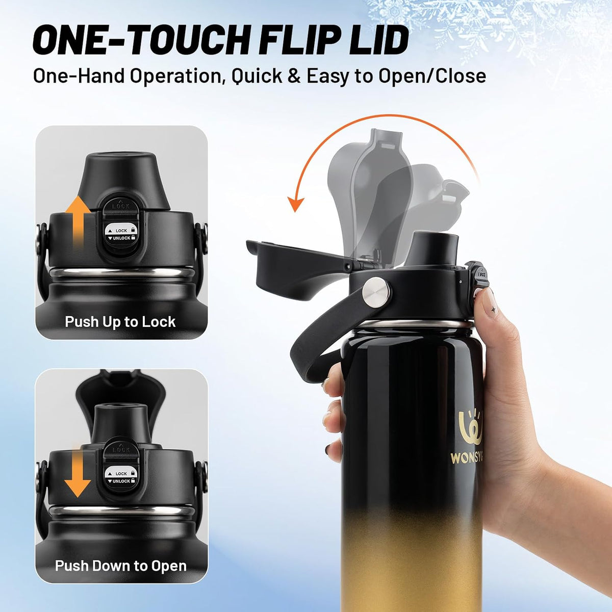 24oz Insulated Water Bottle Leak Proof with Carrier Bag for School