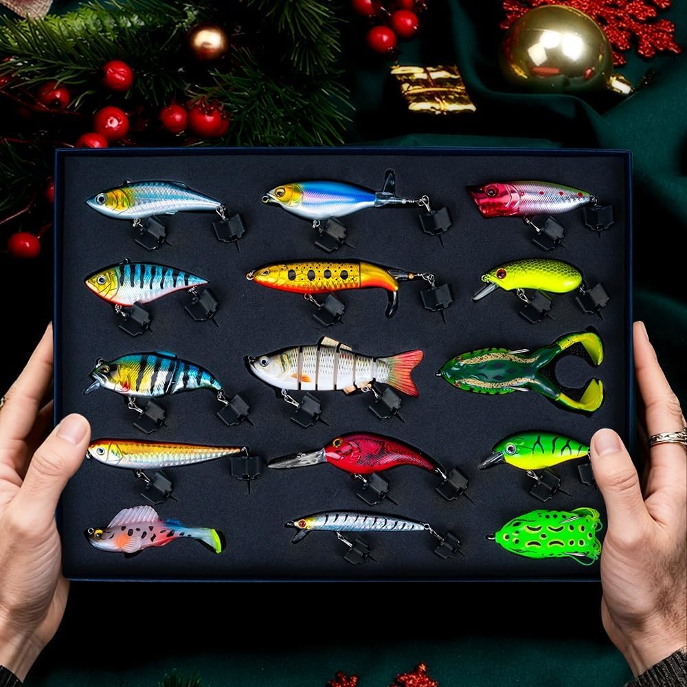 Fishing Lures Kit for Bass, 15PCS Swimbaits Crankbaits Fishing Tackle Set