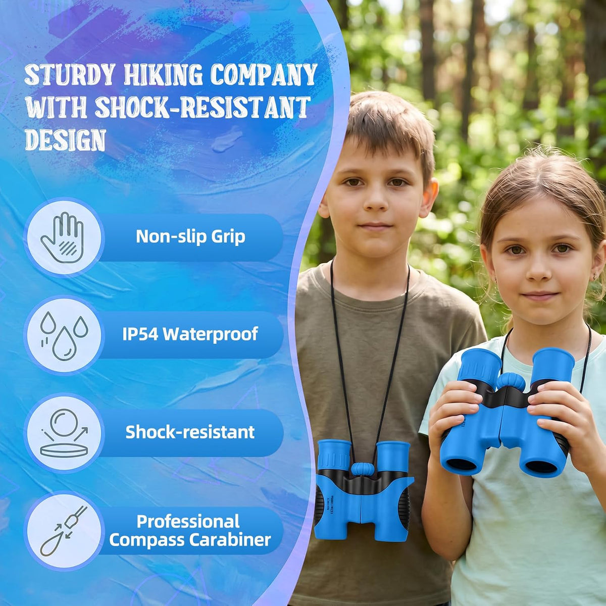 Portable Kids Binoculars 8x21 - Compact Shockproof Real Binoculars for Kids