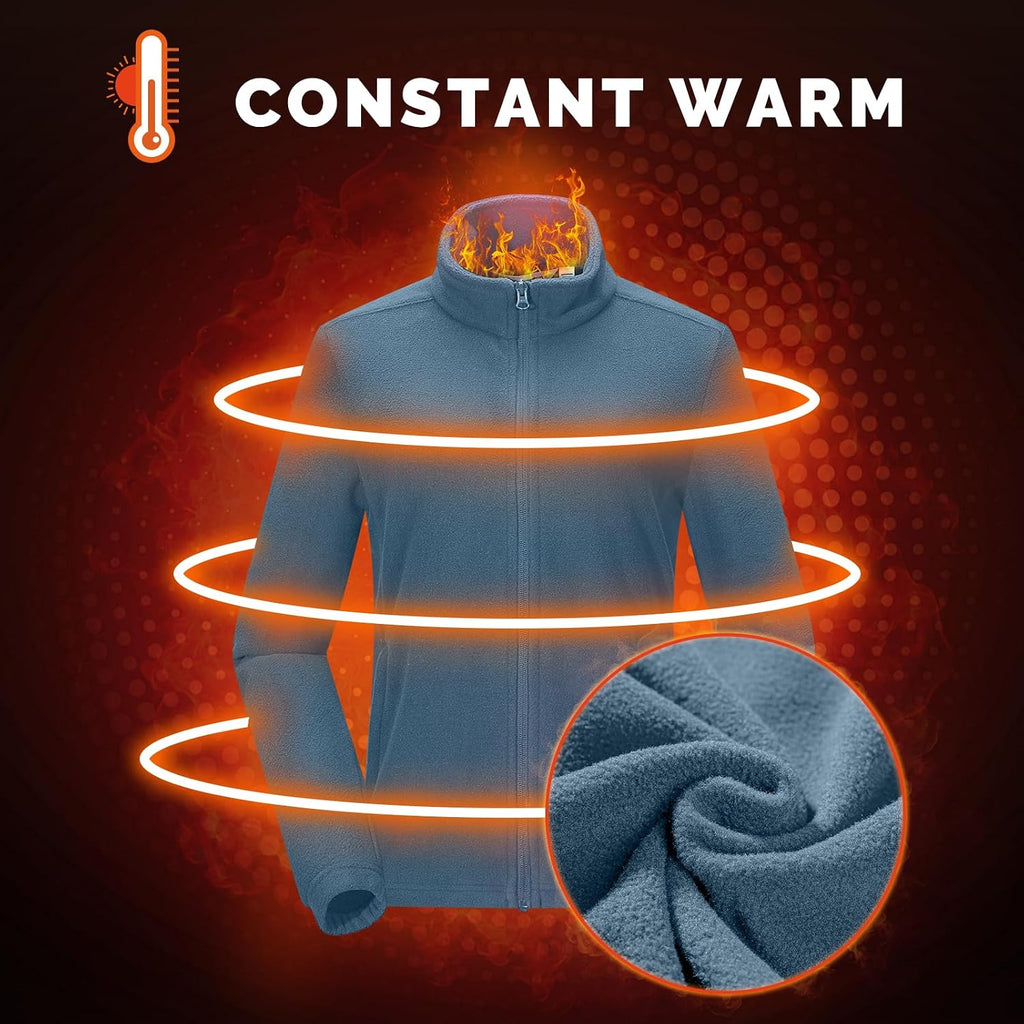 33,000ft Women's Polar Fleece Jacket Zip Up Lightweight Hiking Sweatshirt