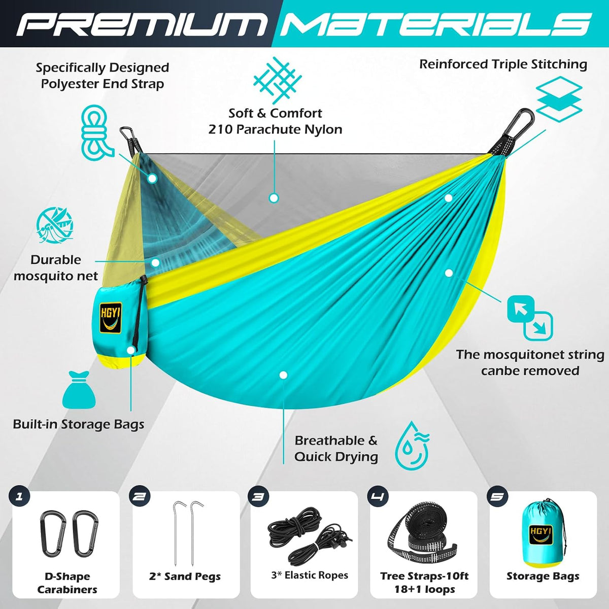 Camping Hammock Mosquito Net,Double & Single Portable Hammocks for Small Hammocks with 2 Tree Straps,Hammock Tent for Travel Camping,Camping Accessories for Indoor Outdoor Hiking Backpacking