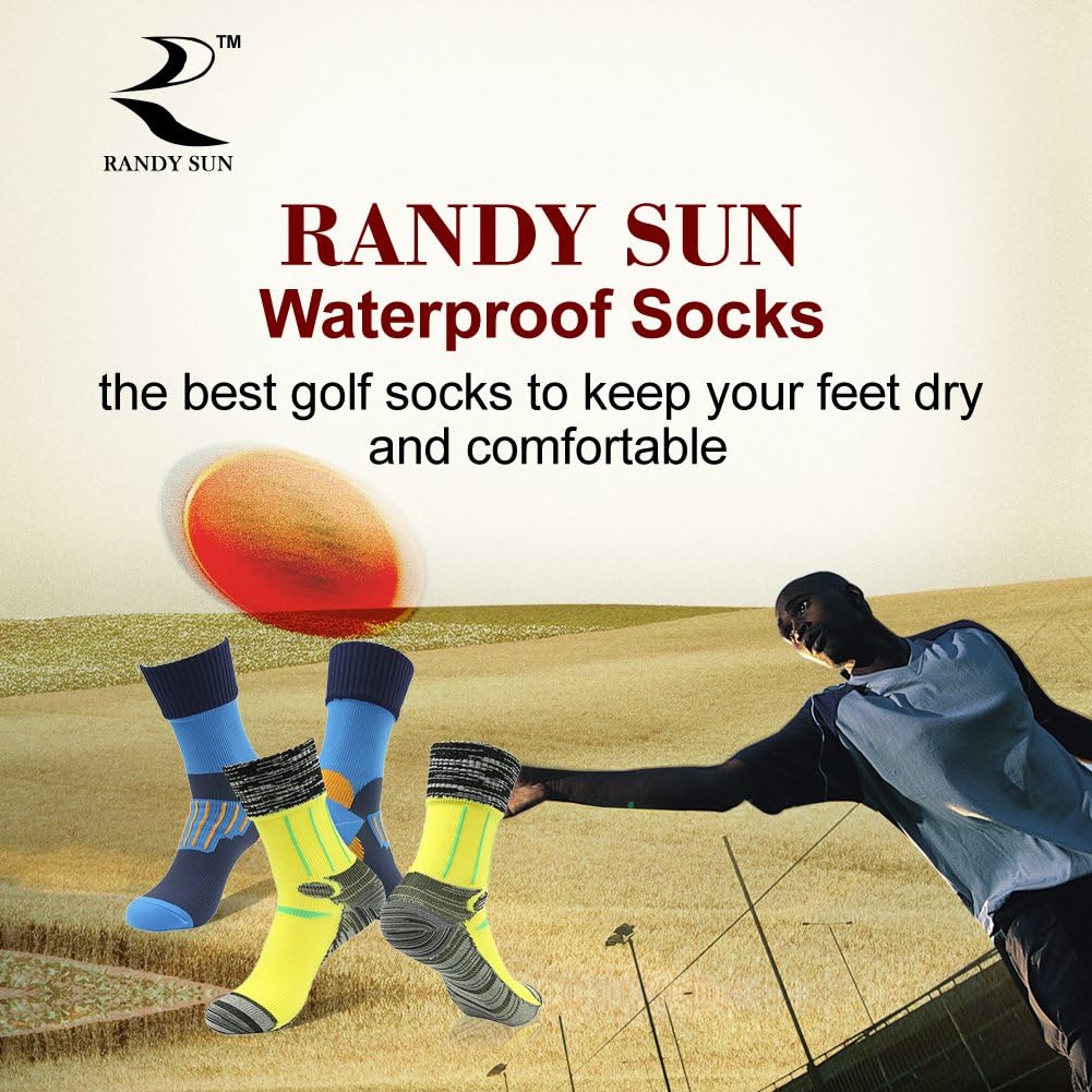 RANDY SUN Waterproof Breathable Socks, [SGS Certified] Unisex Skiing Trekking Hiking Wading Trail Socks