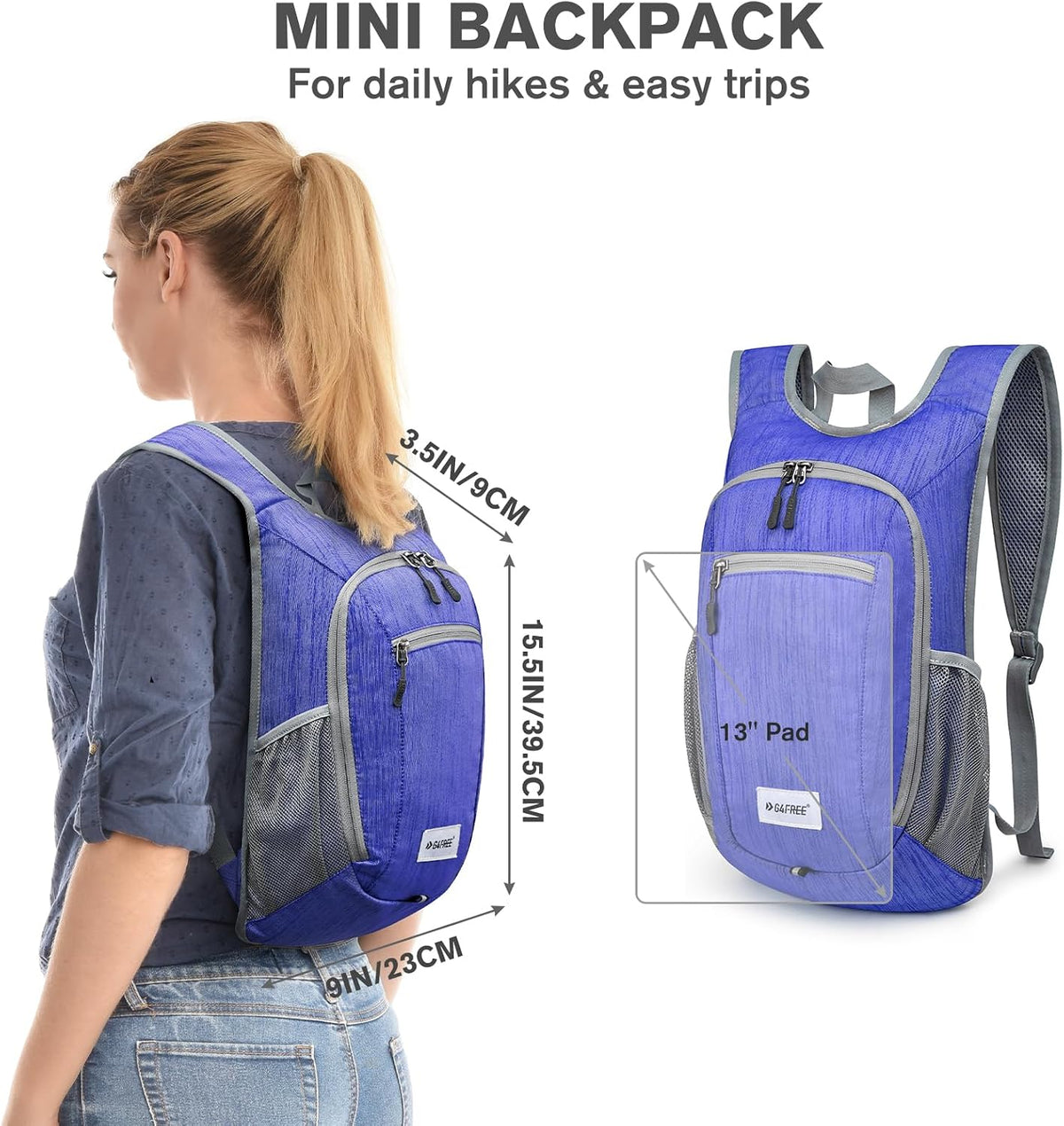 G4Free 10L/15L Hiking Backpack Lightweight Packable Hiking Daypack Small Travel Outdoor Foldable Shoulder Bag