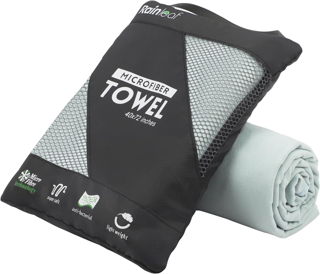 Rainleaf Microfiber Towel Quick Dry Camping & Travel & Gym Towel. Compact