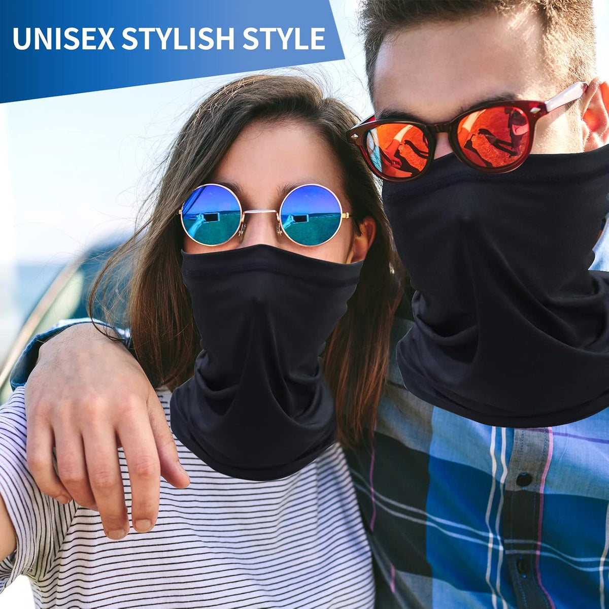 SHEVERCH 6 Pack Neck Gaiter Face Mask Sun UV Protection For Men Women