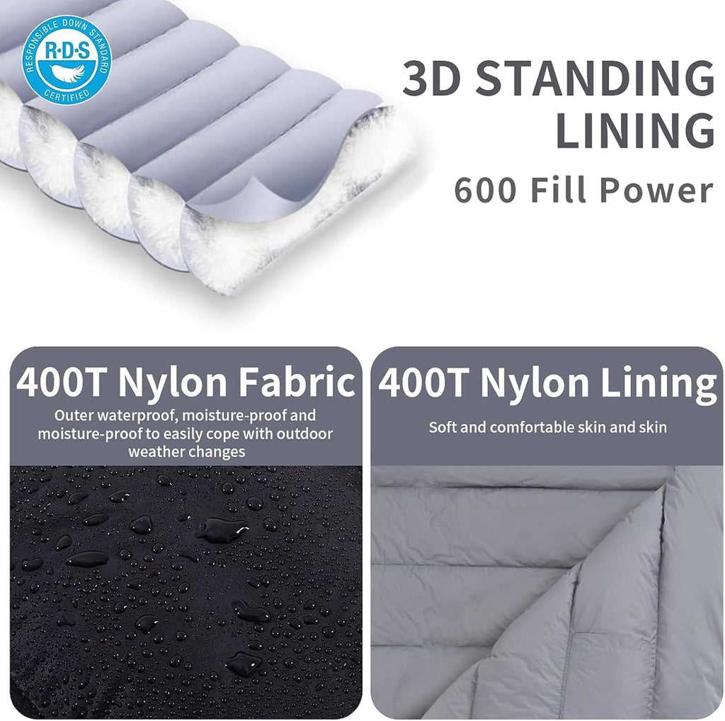 Down Sleeping Bag for Adults, 600FP Cold Warm Weather Backpacking