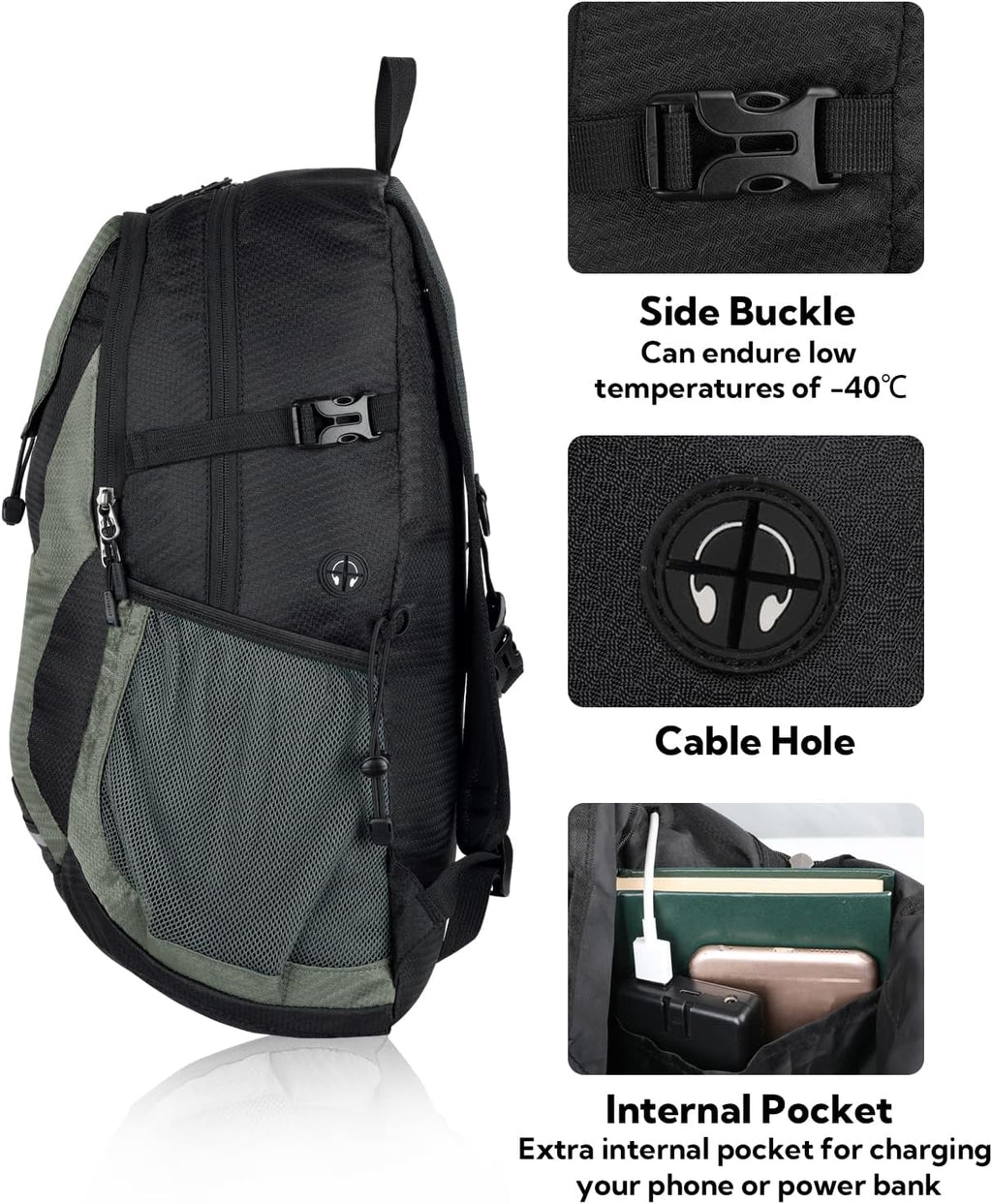WATERFLY Lightweight Packable Hiking Backpack, 30L Day Pack
