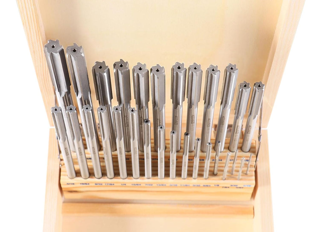 Accusize HSS Chucking Reamer Set 1/16 to 1/2 in by 1/64, 5500-SF00