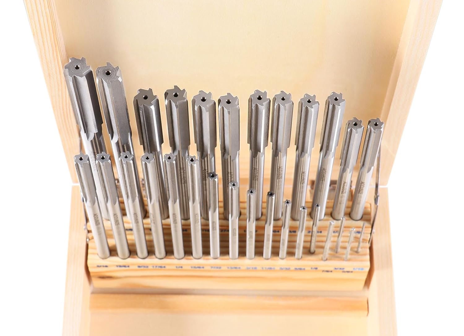 Accusize HSS Chucking Reamer Set 1/16 to 1/2 in by 1/64, 5500-SF00