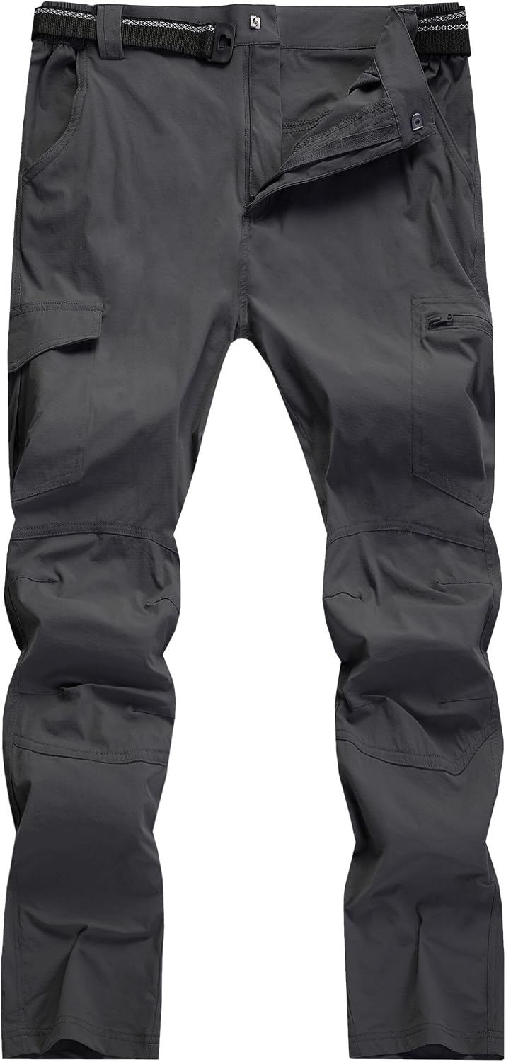 Men's Cargo Work Hiking Pants Lightweight Water Resistant Quick Dry Fishing Travel Camping Outdoor Breathable Multi Pockets