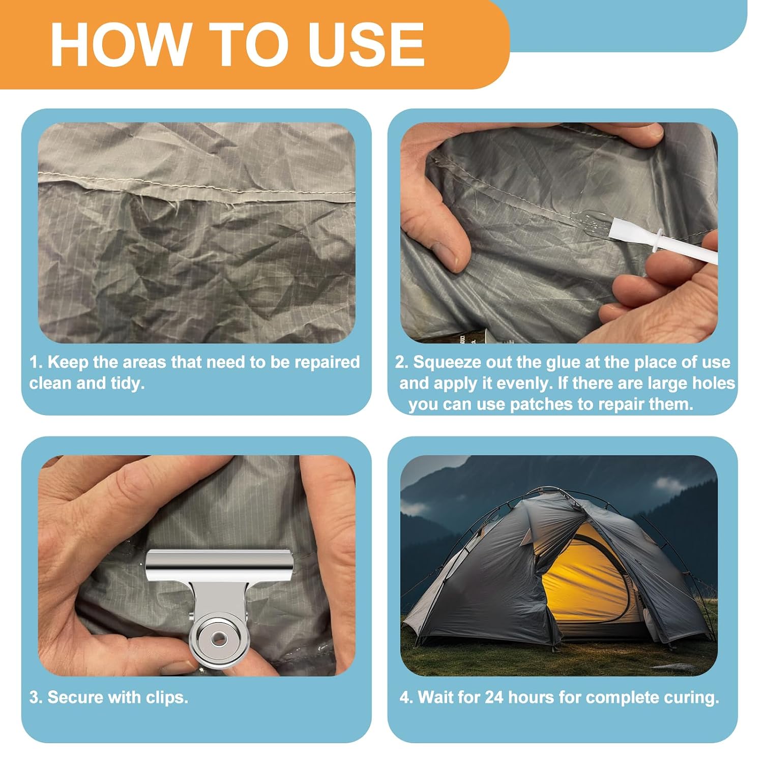 Tent Seam Sealer 120ml, No Sew Solution Waterproof Fast Cure ﻿